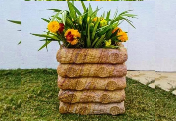 1 Ft Rainbow Stone Flower Pot